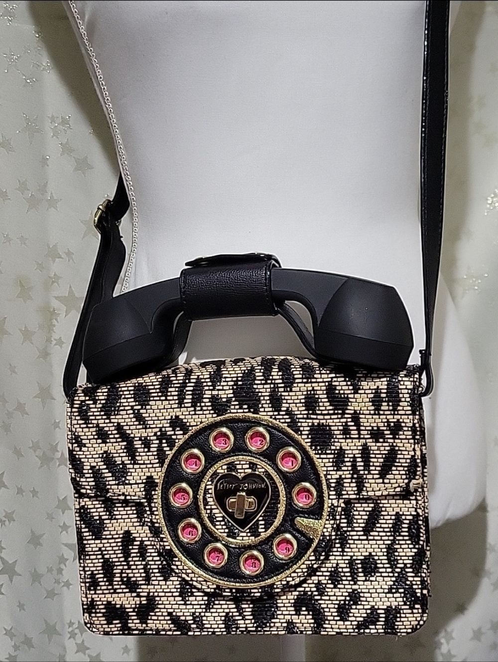 Betsey Johnson The Mighty Jungle Leopard Print Phone Bag New Flawed